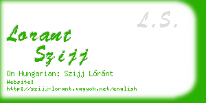 lorant szijj business card